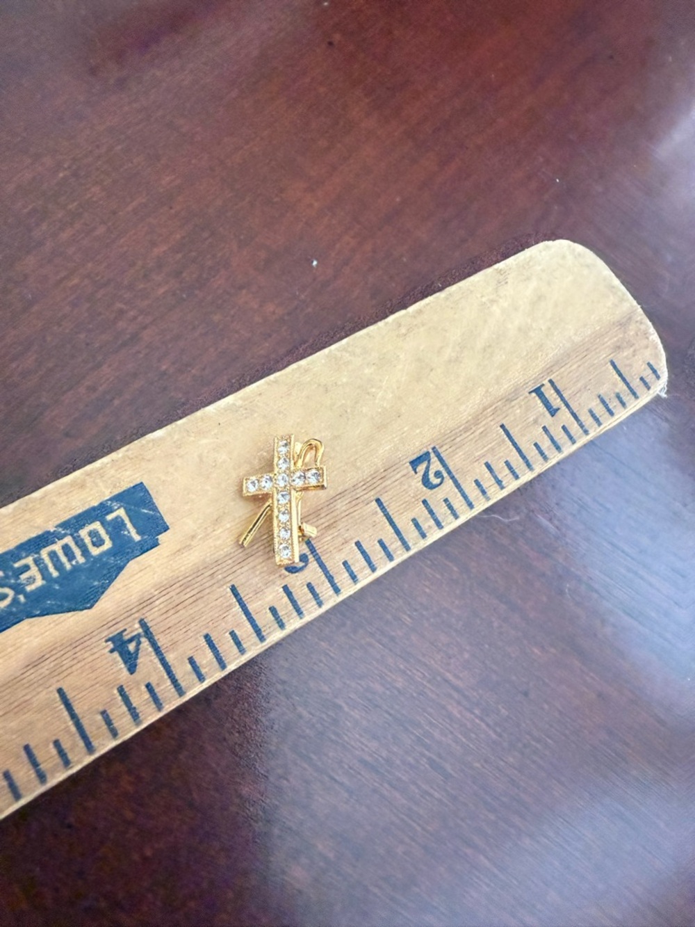 Vintage Gold stone Cross Brooch